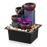 AMOOTEK front view fountain showing compact decoration and calming effect