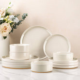 AmorArc front view of full 12-piece set showing cohesive rustic look and usability