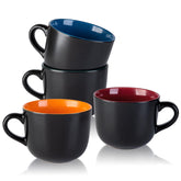 AmorArc front view of four mugs showing design and capacity