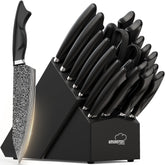 Amorston front view of 22-piece block set showing organized storage and accessibility