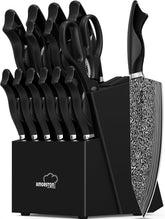 Amorston knife block front view showing organized storage and quick access
