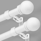 AMZSEVEN two-pack rods front view showing adjustable white finish and included hardware benefit