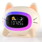 ANALOI cat clock front view showing cute design and clear icons for easy routine