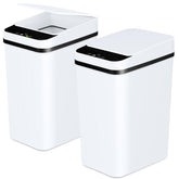 anborry front view white slim trash can shows space-saving design benefit