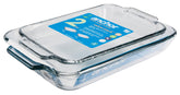 Anchor Hocking front view with lids showing durable bakeware and convenient storage
