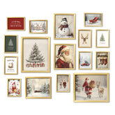 ANERZA framed set front view showing cohesive vintage holiday gallery benefit