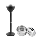 Anfrere standing ashtray front view showing sturdy design and neat disposal