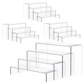 Anglelife clear acrylic risers front view showing neat 16-piece set and transparent benefit