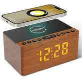 ANJANK front view showing clock and speaker, tidy bedside setup benefit