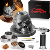 Anmyox skull smoker front view showing compact ceramic design and presentation benefit