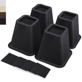 ANNKUT front view of four black risers showing capacity and neat stacking benefit