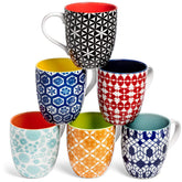 Annovero front view of six-mug set showing clean design and durability