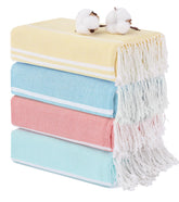 Antfuny four-towel front view showing colors and prints with easy identification benefit