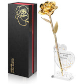 Anthonic gold-dipped rose front view showing elegant presentation and lasting beauty