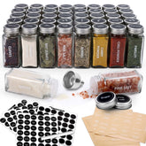 Antimbee front view of 40 glass spice jars showing full kit benefits