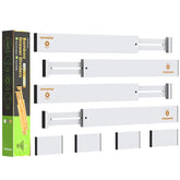 ANTOWIN bamboo divider front packaging showing white finish and contents benefits