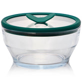 Anyday front view of 4-cup container showing clear kale finish and label benefit