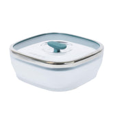 Anyday front view of square glass container showcases clean packaging and utility