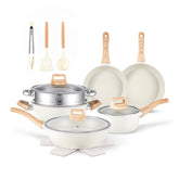 Anymark complete cookware set front view showing all pieces and box — organized and ready