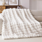 Anysay faux fur throw front view showing plush look and decorative appeal
