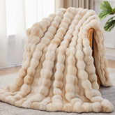 Anysay front view of bubble throw showing plush texture and cozy appeal