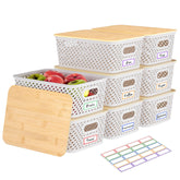 Anysig front view of 8-pack bins showing tidy storage and quick setup benefit