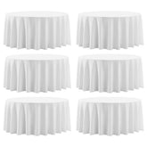 Aocoz front view of 120-inch round tablecloth showing clean drape and coverage