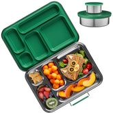 AOHEA bento box front packaging showing green exterior and compact design for durable lunches