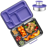 AOHEA purple bento box front view showing secure lid and compact design benefit