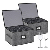Aokeyee front view of hard shell wine glass storage box showing durable exterior for secure travel