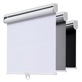 AOSKY front view of white cordless roller shade shows clean blackout benefit