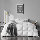 APSMILE twin comforter front view showing neat fold and clean ivory finish for quick styling