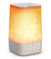 APUZOM front view of sunrise clock showing warm glow and modern look for calm mornings