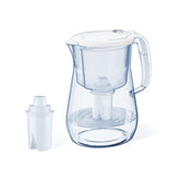 AQUAPHOR Opal front view showing white pitcher and ergonomic handle for easy pouring