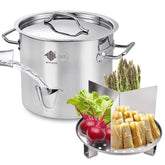 ARC front view of 20QT tamale steamer showing durable stainless steel and capacity benefit