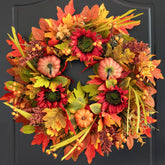 ArcadiaArt front view fall wreath showing full autumn colors and curb appeal