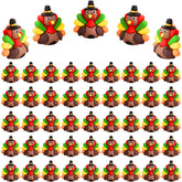 ARCHCRTC front view of mini turkey figurines pack showing colorful fall design and quantity