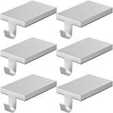 ARCHCRTC silver stocking holders front view showing four matching hooks for tidy mantel displays