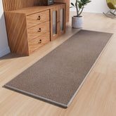 AREDO runner front view shows brown rug enhancing hallway