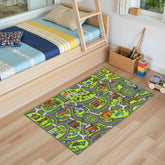 Arenarug front view showing full city road playmat and vibrant graphics for engaging play