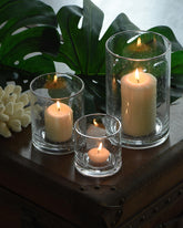 ARIAMOTION clear seeded glass front view showcasing elegant cylinders and sparkle