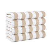 Arkwright beach towel pack front view shows cabana stripes and generous size benefit