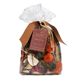 Aromatique front view of cinnamon cider 8 oz bag showing label and fabric sachet, enhances décor