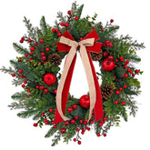 ARTINCRAFIO front view wreath on door showcasing festive curb appeal