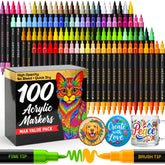 ARTISTRO front packaging showing 100-piece acrylic marker set and gift-ready box