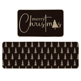 Artoid Mode front view of black Xmas tree mats showing festive design and protection