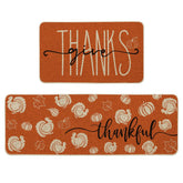Artoid Mode front view of both mats showing turkey pumpkin maple design and seasonal appeal