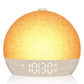 ARUQO front view alarm clock showing display and sunrise benefit