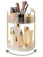 Asayuee front view of clear two-tier organizer showing tidy storage and quick access