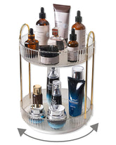 Asayuee front view of clear two-tier organizer showing accessible storage benefit